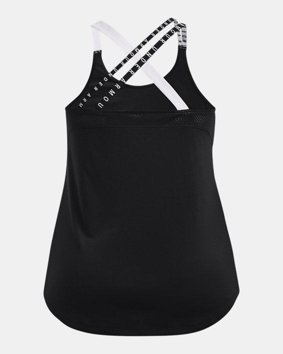 Women's HeatGear® Wordmark Double Strap Tank, Black, pdpMainDesktop image number 5